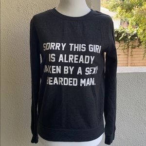 “Sexy bearded man” sweatshirt size XS